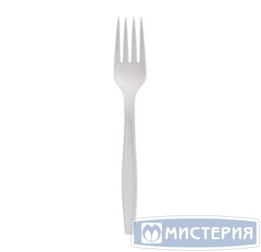 Вилка одноразовая 162 мм, бел., кукурузный крахмал, 6 шт/упак "GREEN MYSTERY" 480 шт/кор РОССИЯ