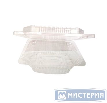 Упаковка для кондит. изделий 320 мл, 1-секц. 122х95х47[113х85х43] мм, неразъем.крышка, прозр., ОПС, 630 шт/кор 630 шт/упак РОССИЯ РП-3