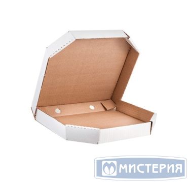 Коробка для пиццы 340х340х40мм, белая, микрогофрокартон ТРАПЕЦИЯ профиль Е