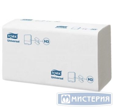 Полотенца бумажные для диспенсеров 230х230 мм 1-сл. V-сложен., бел., 250 лист/упак "Tork" Singlefold Universal 20 упак/кор РОССИЯ 120108